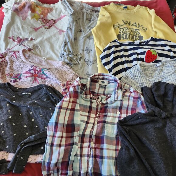 Old Navy Girls Clothing Lot Sz 6 7 8 Fall Winter Tops Hoodie Dress Crop Bundle - Picture 1 of 16